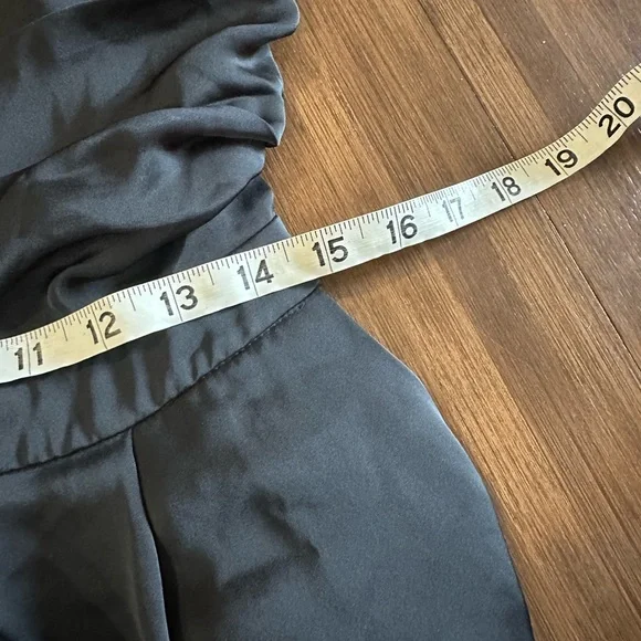 Ramy Brook Black Satin Ezra Jumpsuit size 8 wide leg designer classic piece - Picture 9 of 12